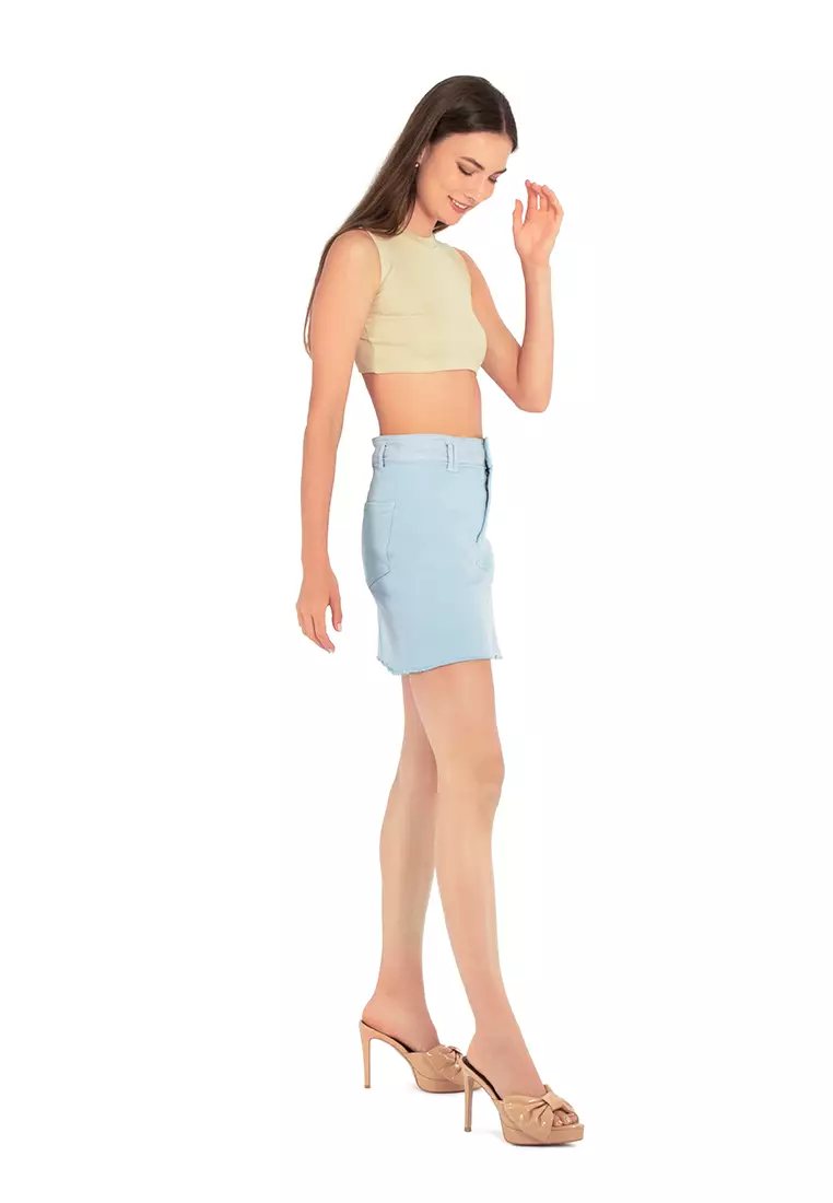 Rok Mini Denim Biru Langit