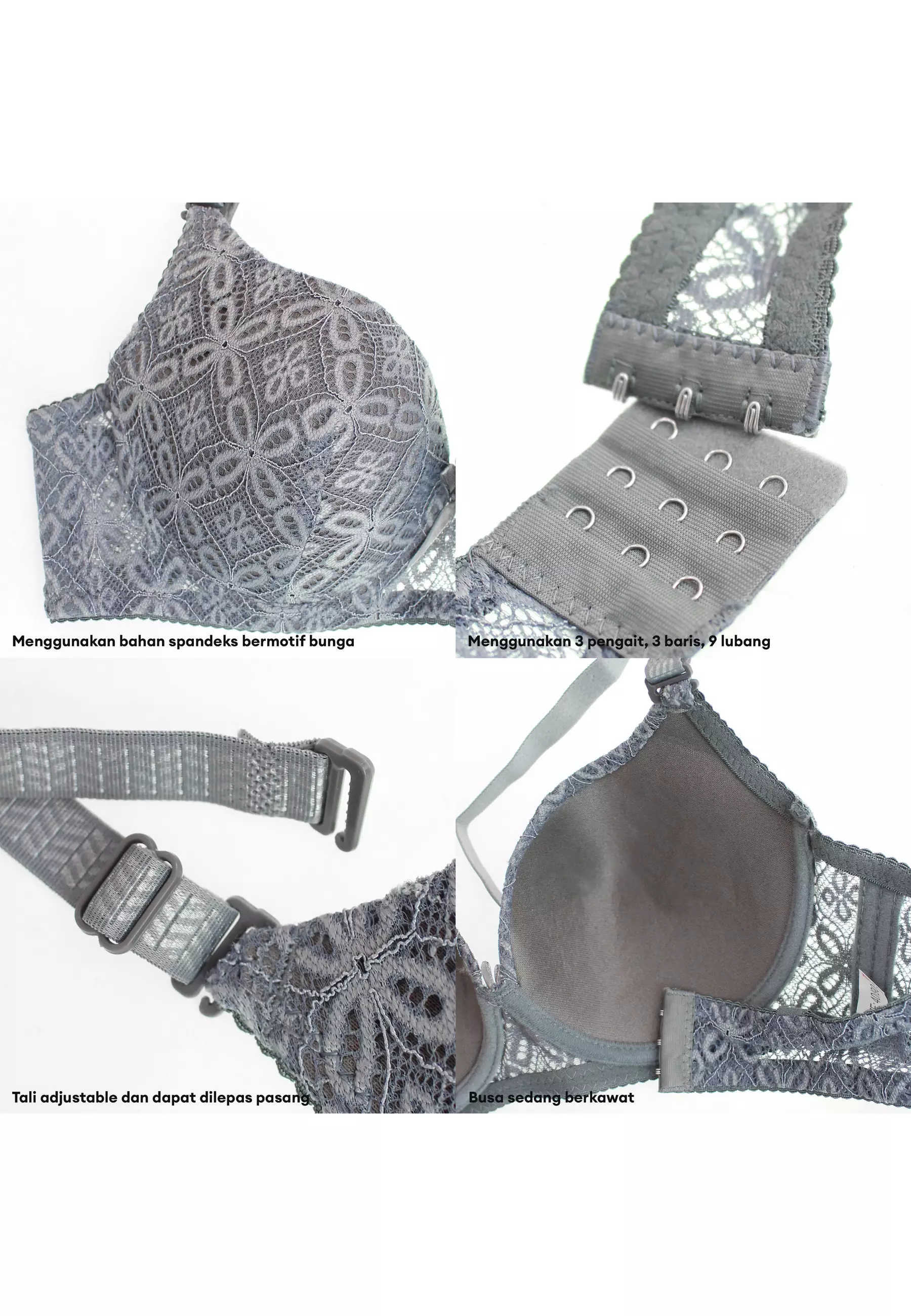 You’ve ( YouHave ) BH Kawat Brokat Bra Kawat Wanita Pakaian Dalam Wanita Bra 100166