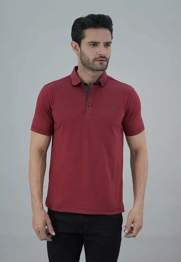 Polo shirt merah maroon outlet