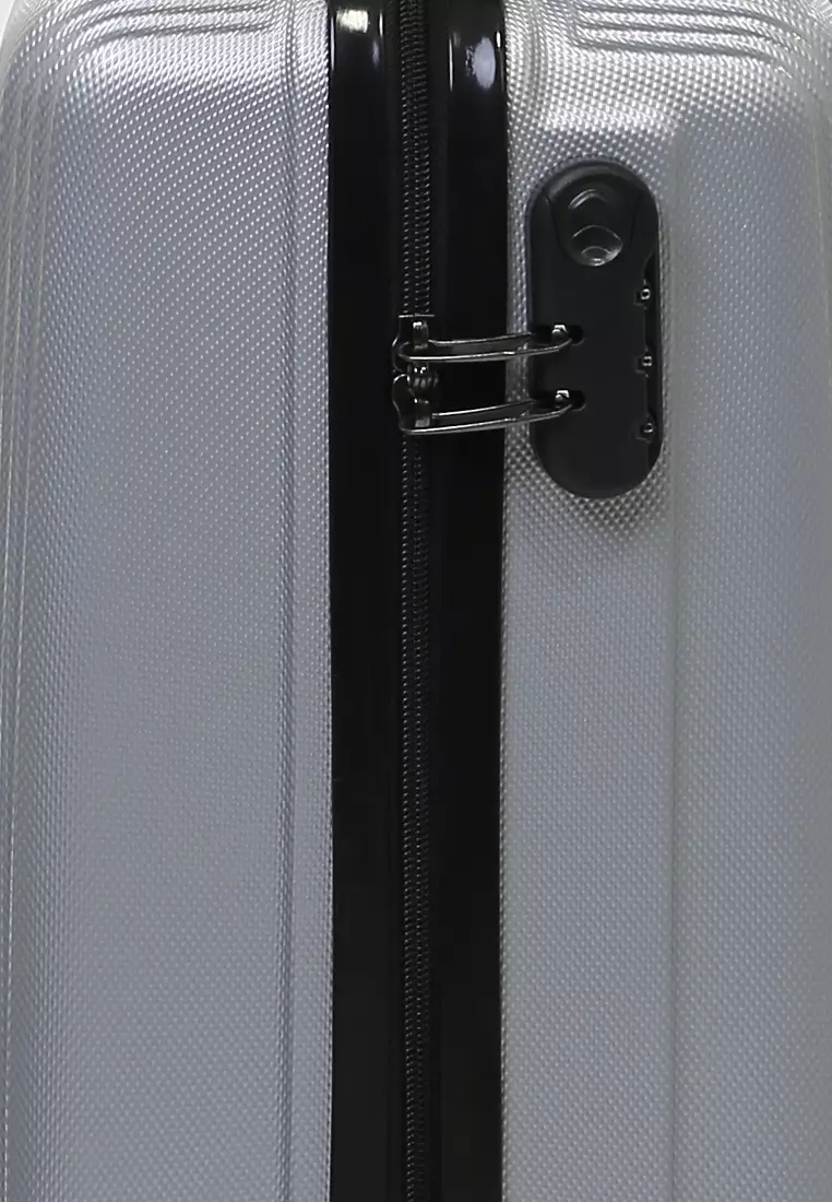 Caroline Koper Hardcase Unisex Size 18 Inch Tas Travel Large Compartment Material ABS+PVC Coated ORIGINAL - Gray