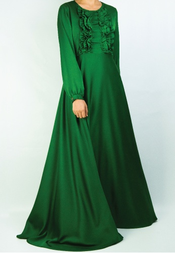 Buy Zaryluq Ruffle Dress In Emerald Green 2020 Online Zalora Singapore