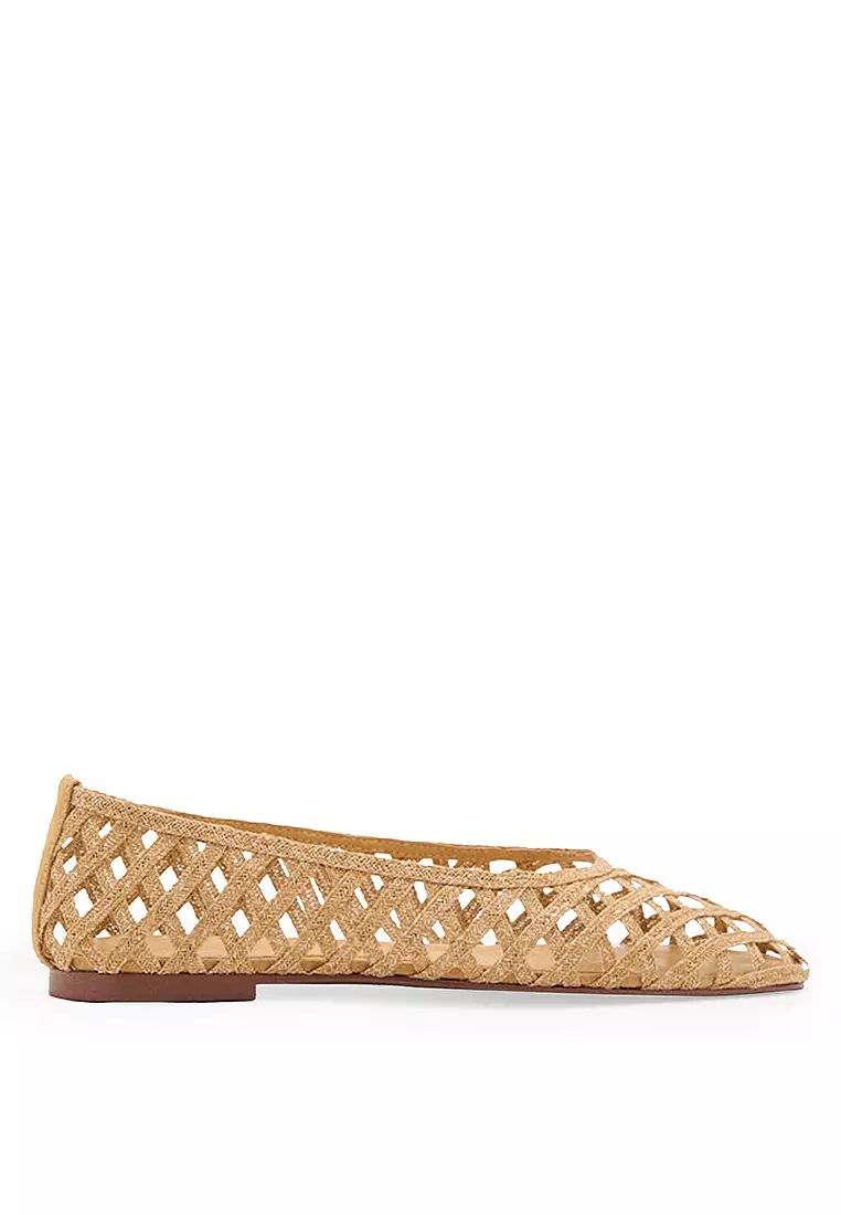 Discount on Mango  shoes - SKU: Natural Fibre Ballerina Flats