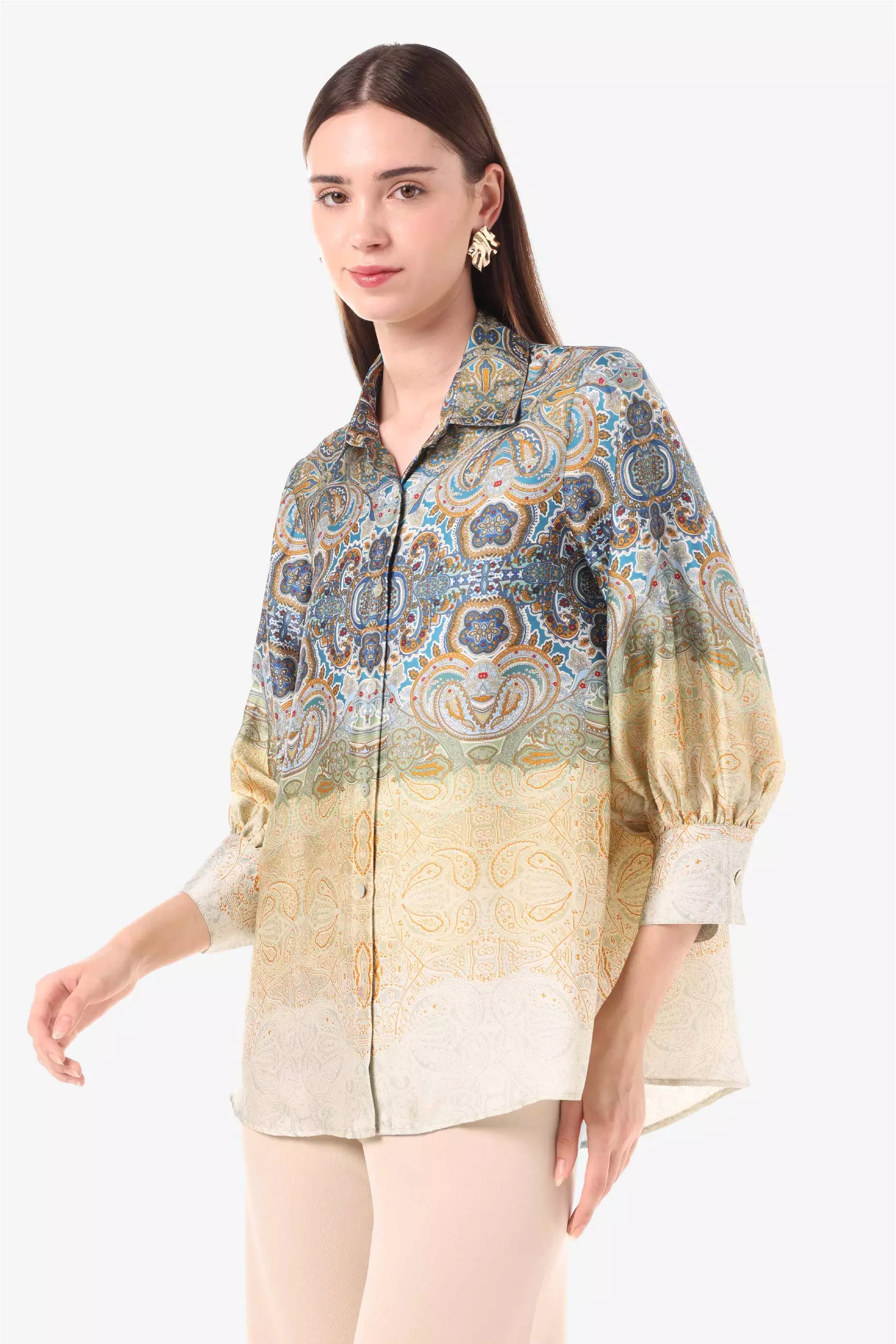 Minimal Puspita Shirt Blue Colour Blue