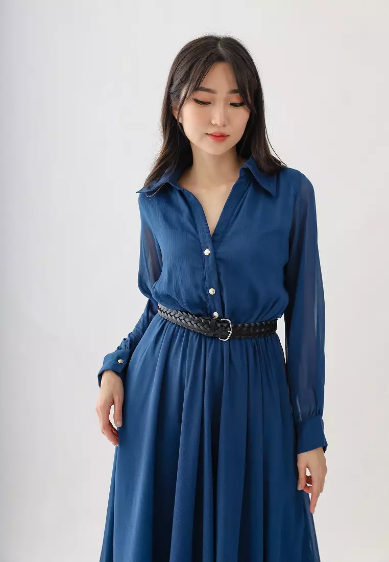 Lunar Party Dress Dark Blue
