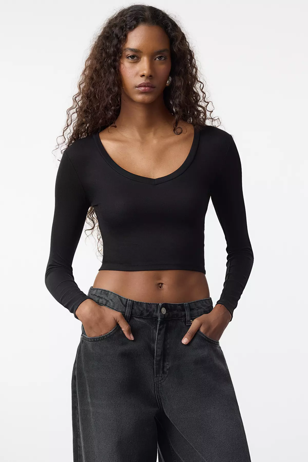 Pack Of 2 Black And Ecru Colored Body-Fitted Blouse - Twoaw25Bz36