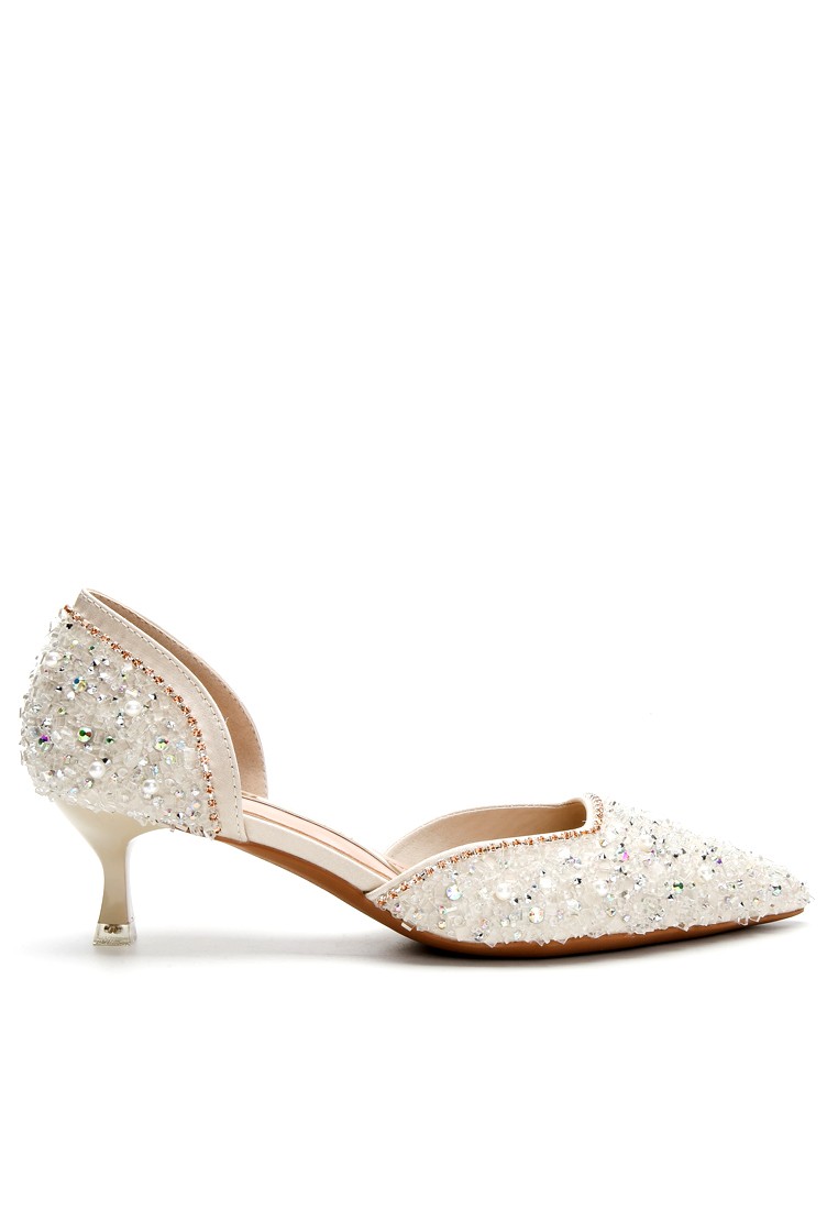 4.5CM Rhinestone Pointy Hollow Pumps XJ3128-6