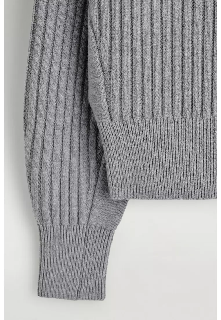 RIBBED MERINO WOOL JACKET