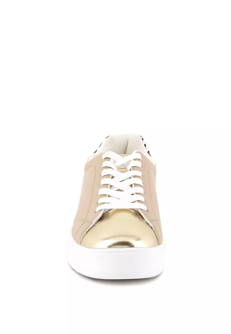 Gold metallic slip on on sale sneakers