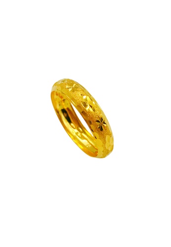 Merlin Goldsmith Merlin Goldsmith 916 Gold (Size 10) 4mm Snowflake Hollow Ring (0.75gm-0.77gm) C432AACE964B0FGS_1