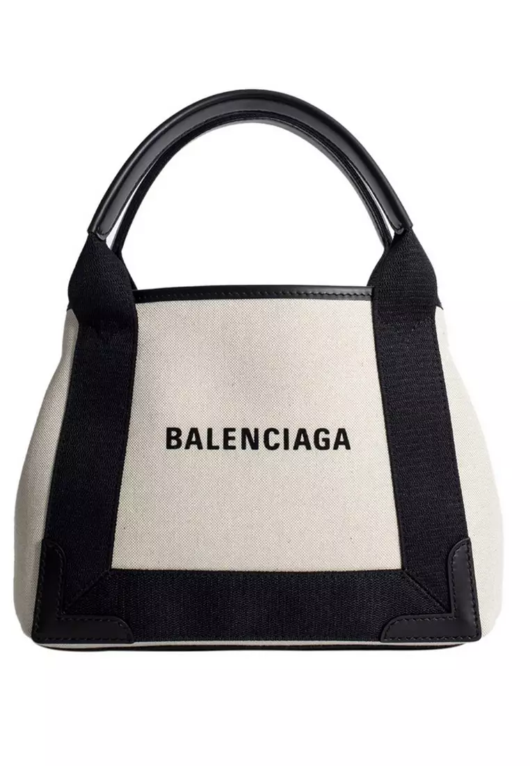 Buy BALENCIAGA Balenciaga Navy Cabas Xs Aj Shoulder Bag in Light