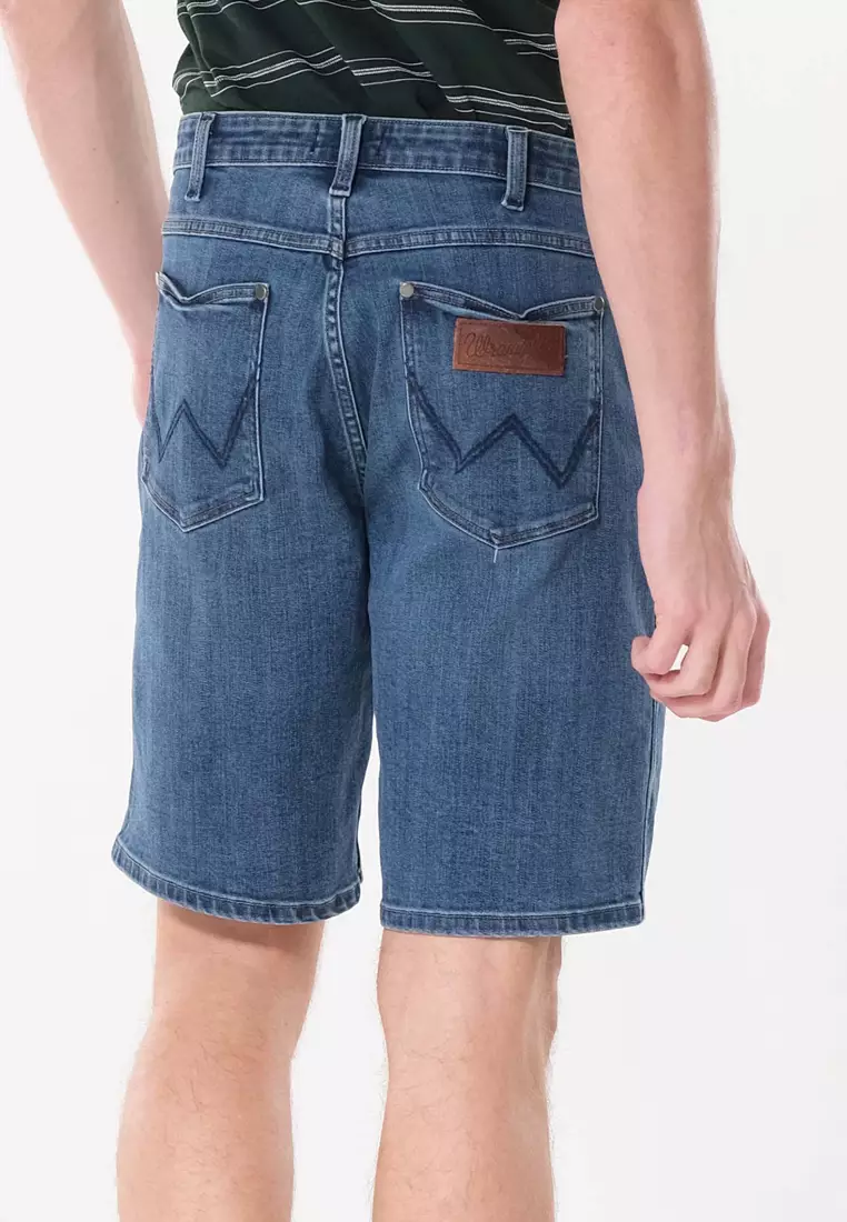 Frontier Relaxed Straight Denim Shorts for Men in Guardian Color