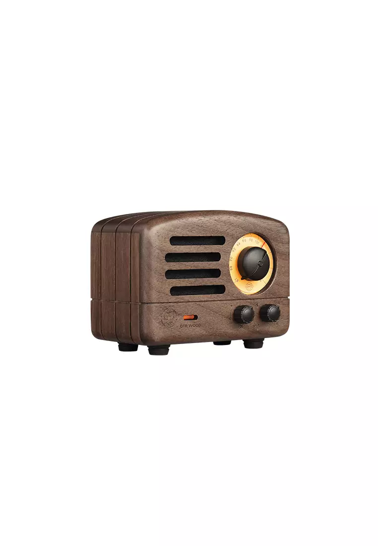 Muzen OTR Walnut Wood Portable Audio Speakers with FM Radio.