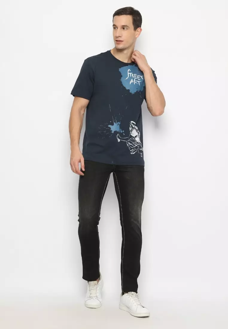 POLICE T-Shirt Cotton Combed Pria 207280341