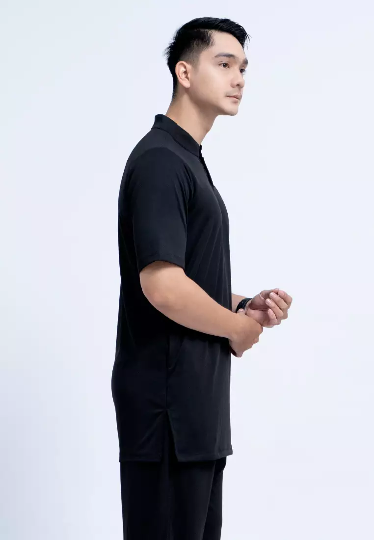 Tiento Naufal Baju Koko 3in1 Kurta Pria Dewasa Muslim Kerah Ciangi Casual Kerja Dry Fit Olahraga Ibadah Salat Lengan Pendek Ramadhan