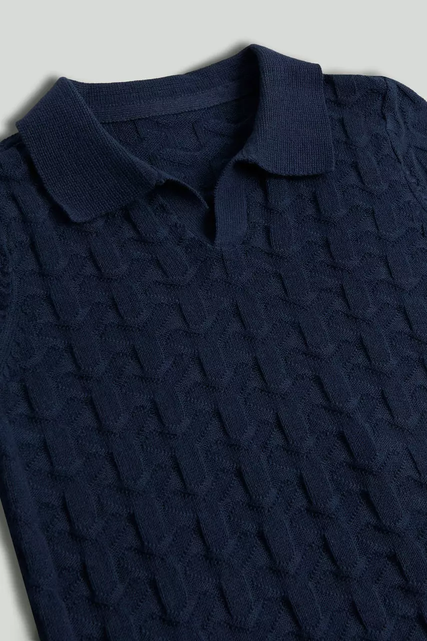 Mothercare Raya Collection Navy Knitted Polo Shirt - Baju Polo Lebaran Anak Laki-laki (Biru)