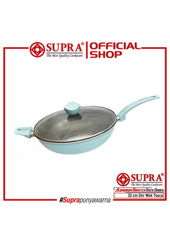 SUPRA turquoise SUPRA Panci Alumunium Anti Lengket Stir Wok 32 Cm - Turquoise A4274HL0D00F1AGS_1