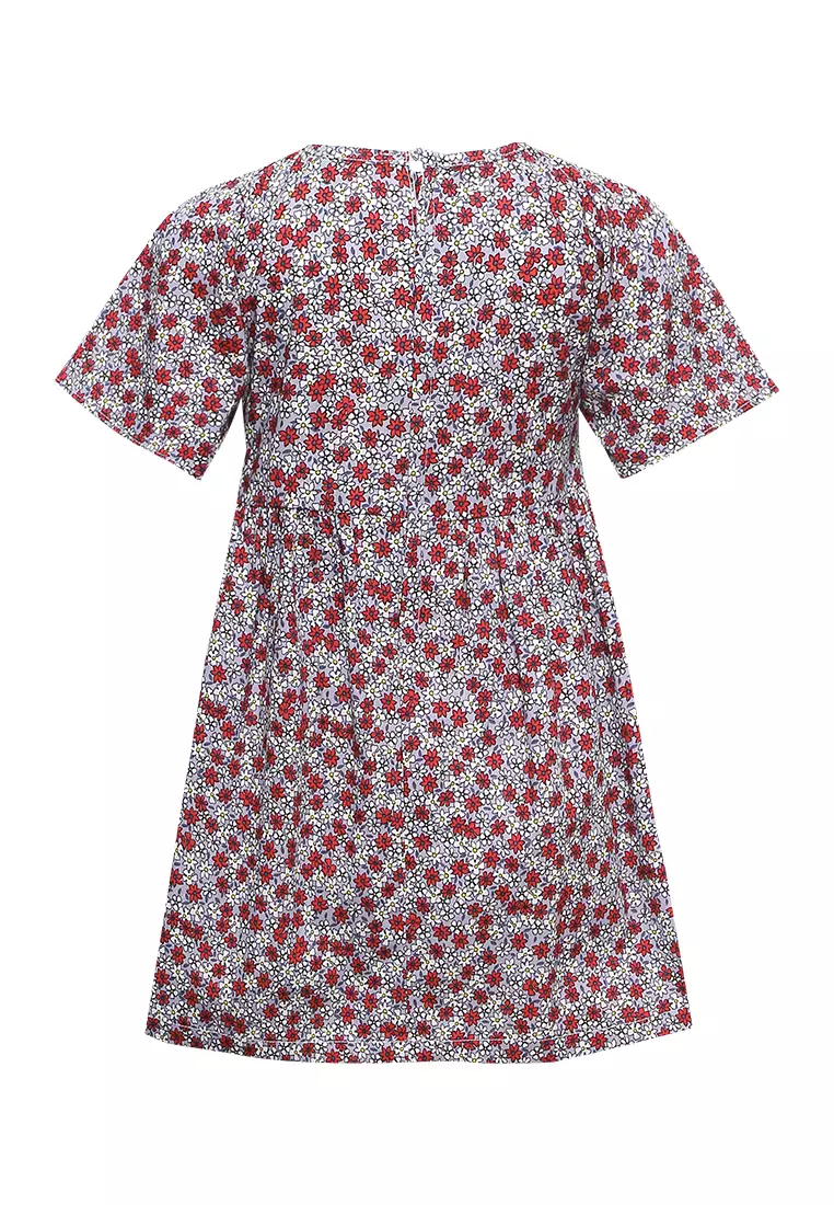 Qna Girl Morgane Dress Pendek Anak Multicolor Motif Bunga