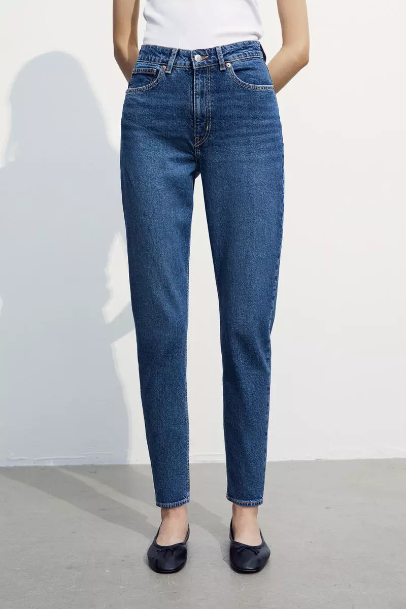 Buy H&M Slim Mom High Ankle Jeans Online | ZALORA Malaysia