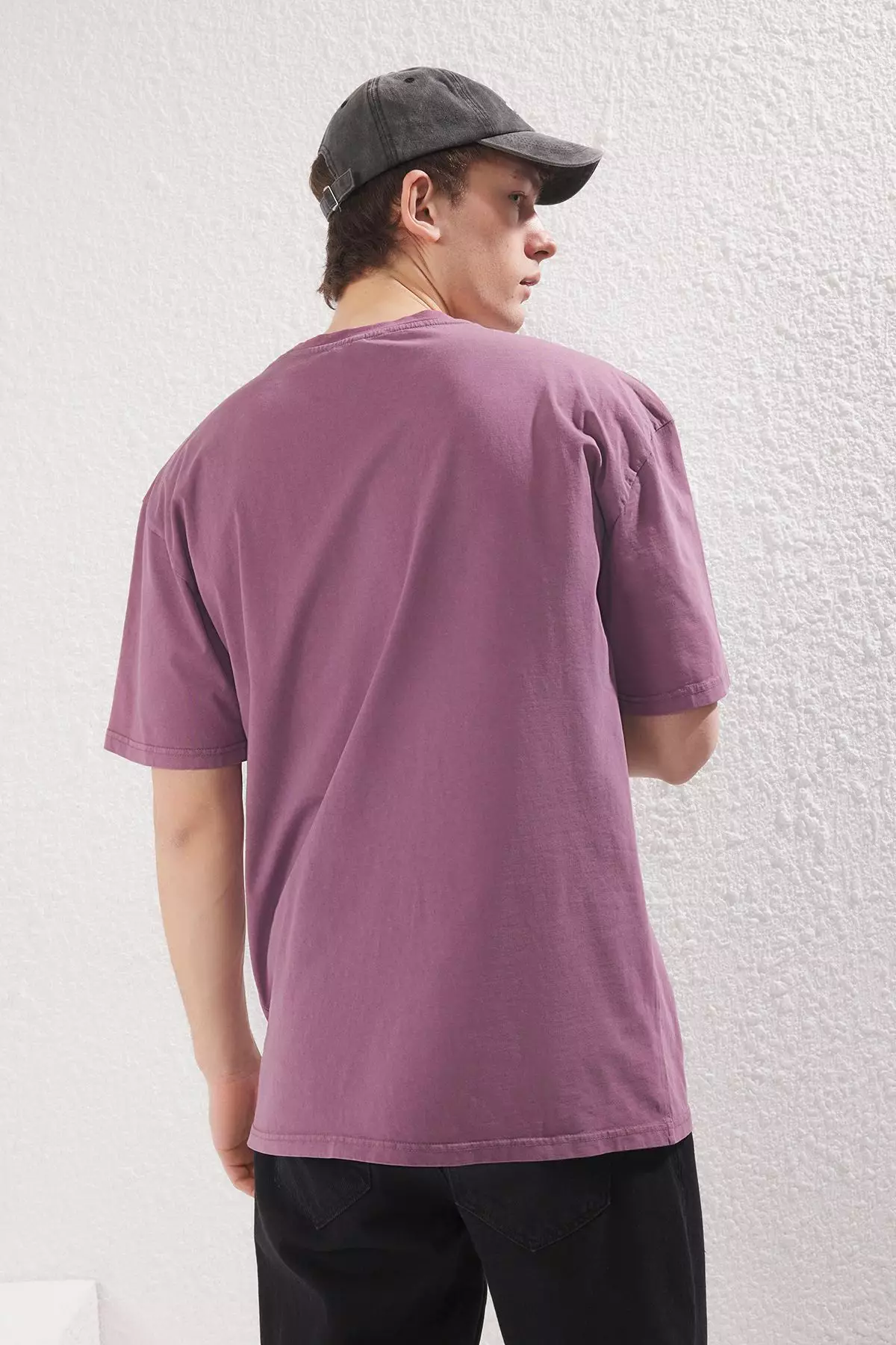 Premium Purple Oversize/Wide Cut Faded Effect 100% Cotton T-Shirt TMNSS23TS00153