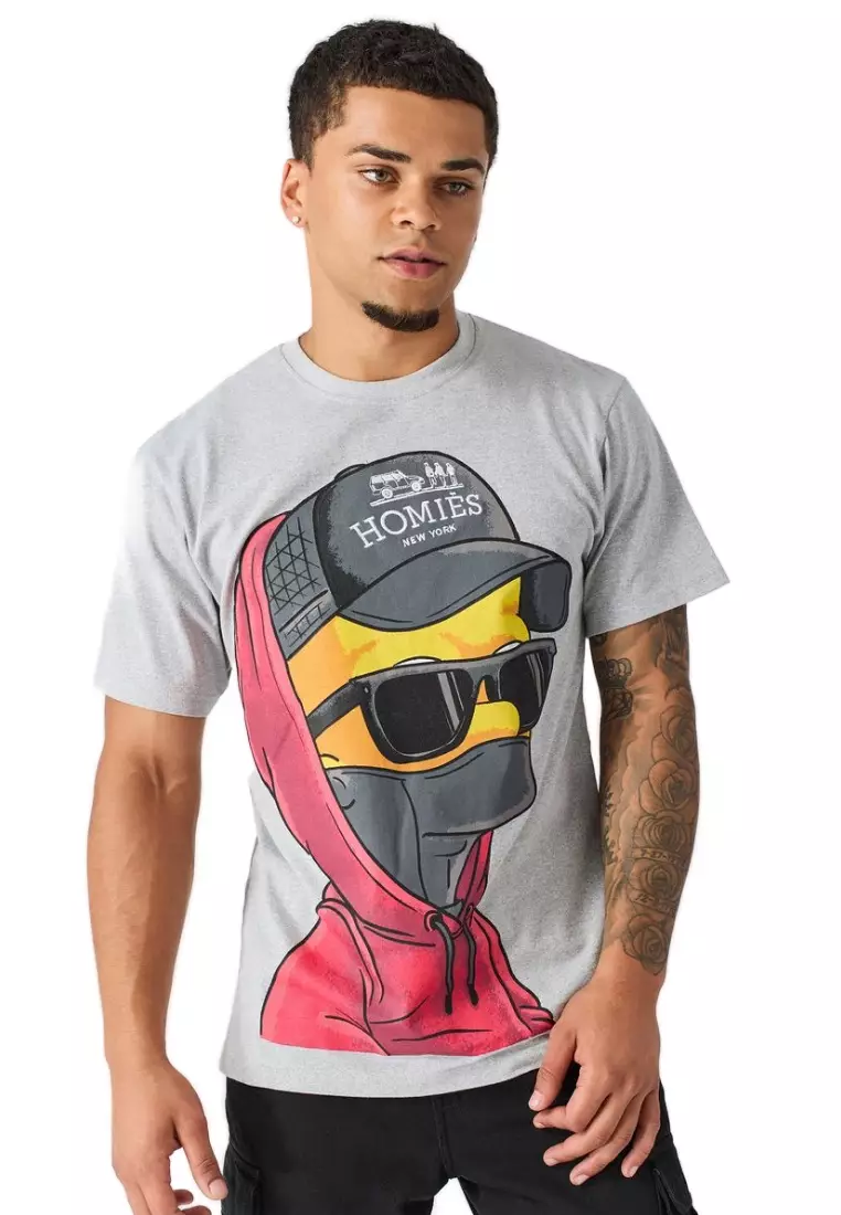 Buy REASON NYC Streetwear - Homies New York Short Sleeves Tee - Grey ...
