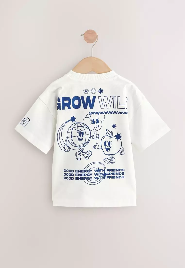 Short Sleeve Back Print 100% Cotton T-Shirt