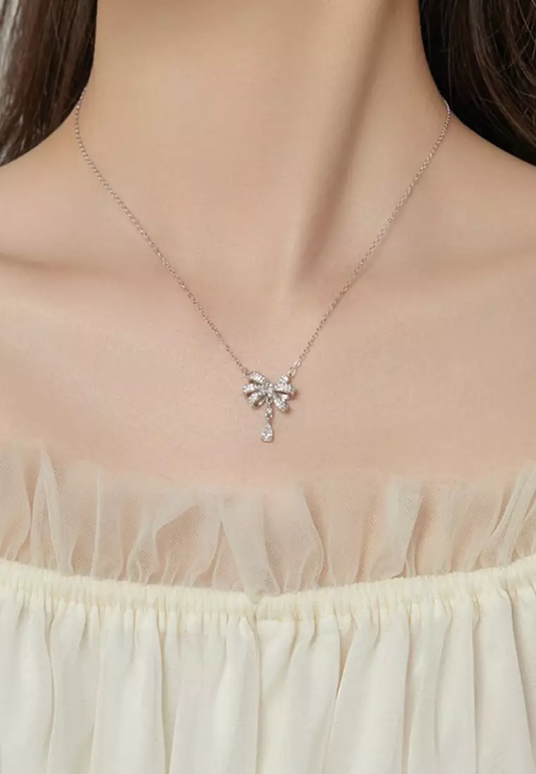 Kalung Wanita Original Elegant Necklace Perhiasan Cewek Wedding Tunangan Gift Sertifikat GRA Kotak Indah COD