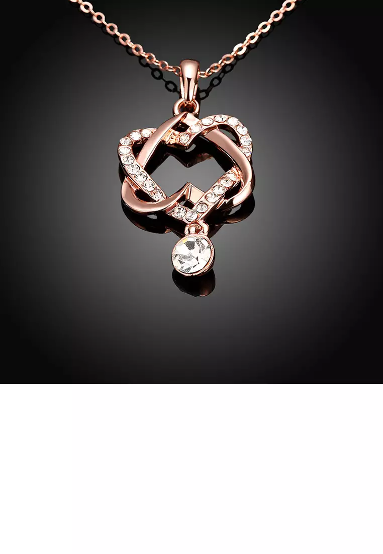 Buy Mooclife Fashion Plated Rose Gold Heart Pendant with Cubic