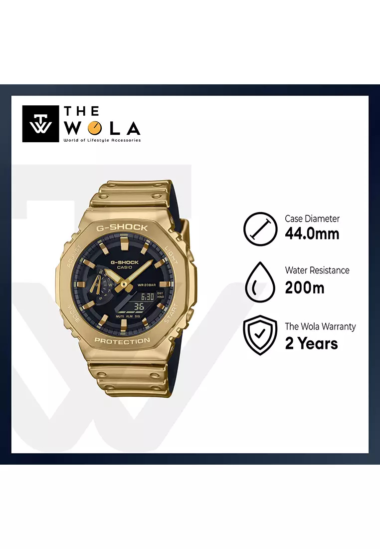 Fine Metallic Series GM-2100YMG-9A Men Analog-Digital Watch Gold Resin Strap