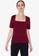 ZALORA WORK red Square Neck Fitted Top 46401AA013E5F6GS_1