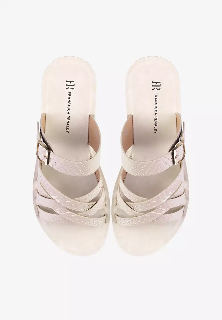 Sandal Slip On Wanita Ringan L.Ferent 02 Beige