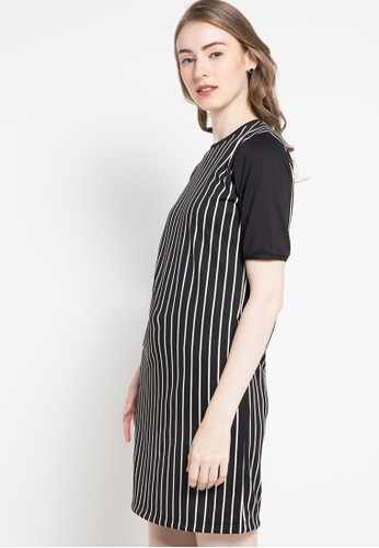 Vertical Stripe Mini Dress