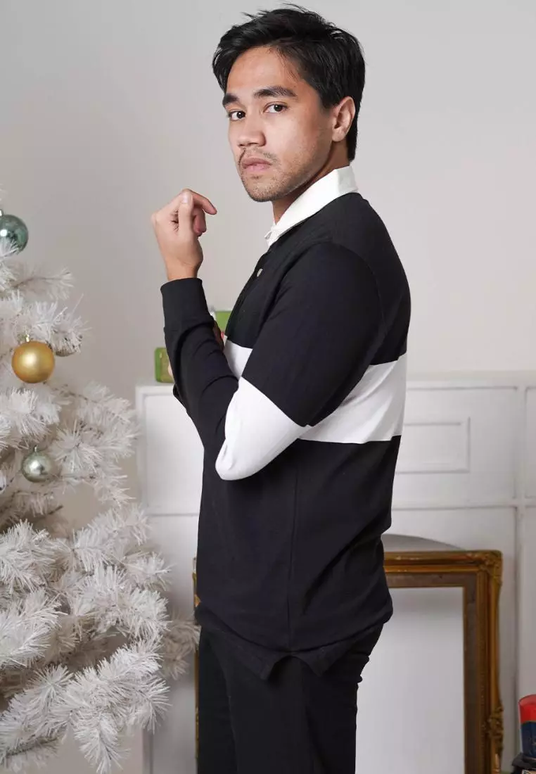 Matsuda Kaos Rugby Polo Shirt Pria Lengan Panjang Nago