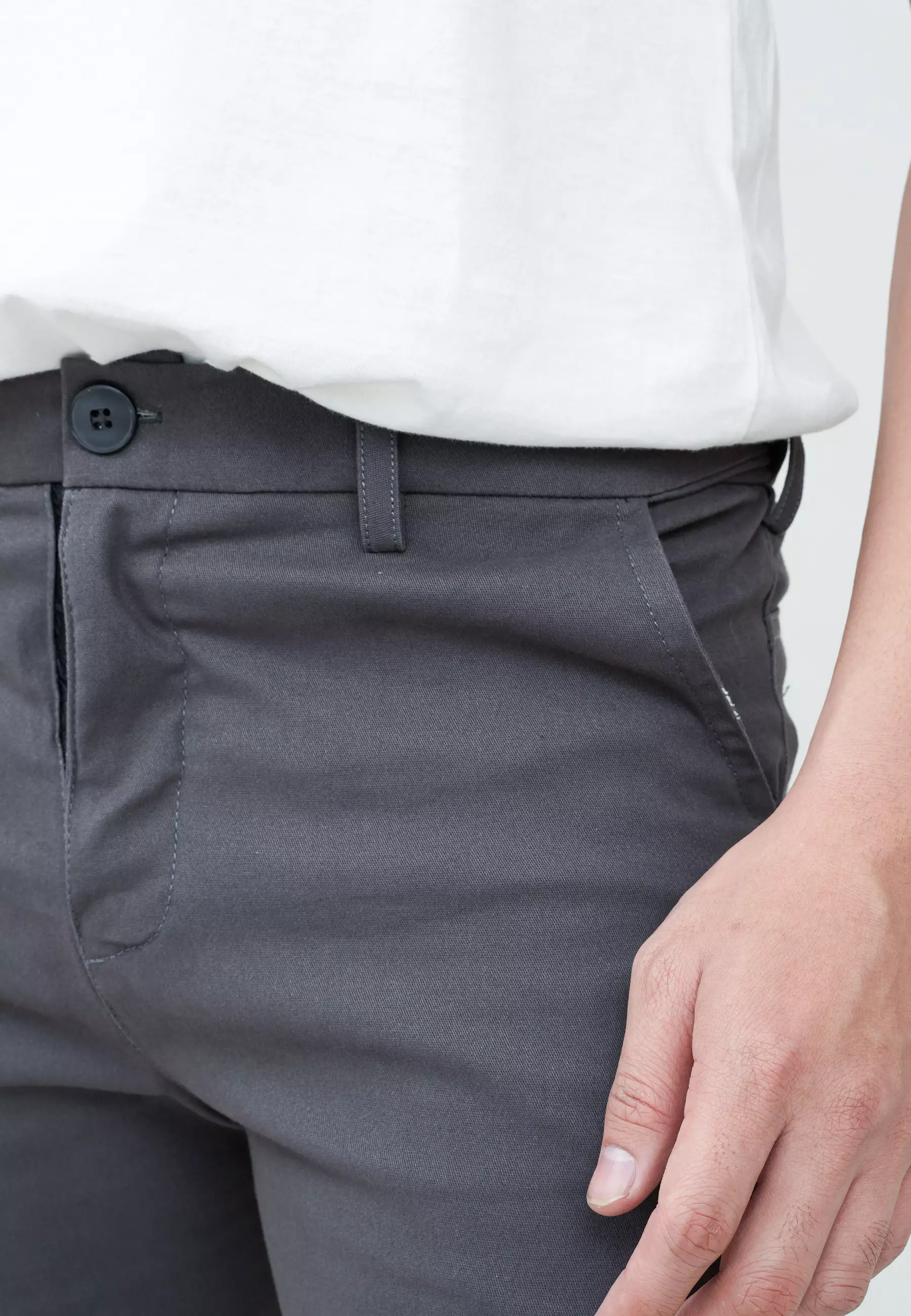 Houseofcuff Celana Panjang Chino Abu Abu Slim Fit Stretch Expandable