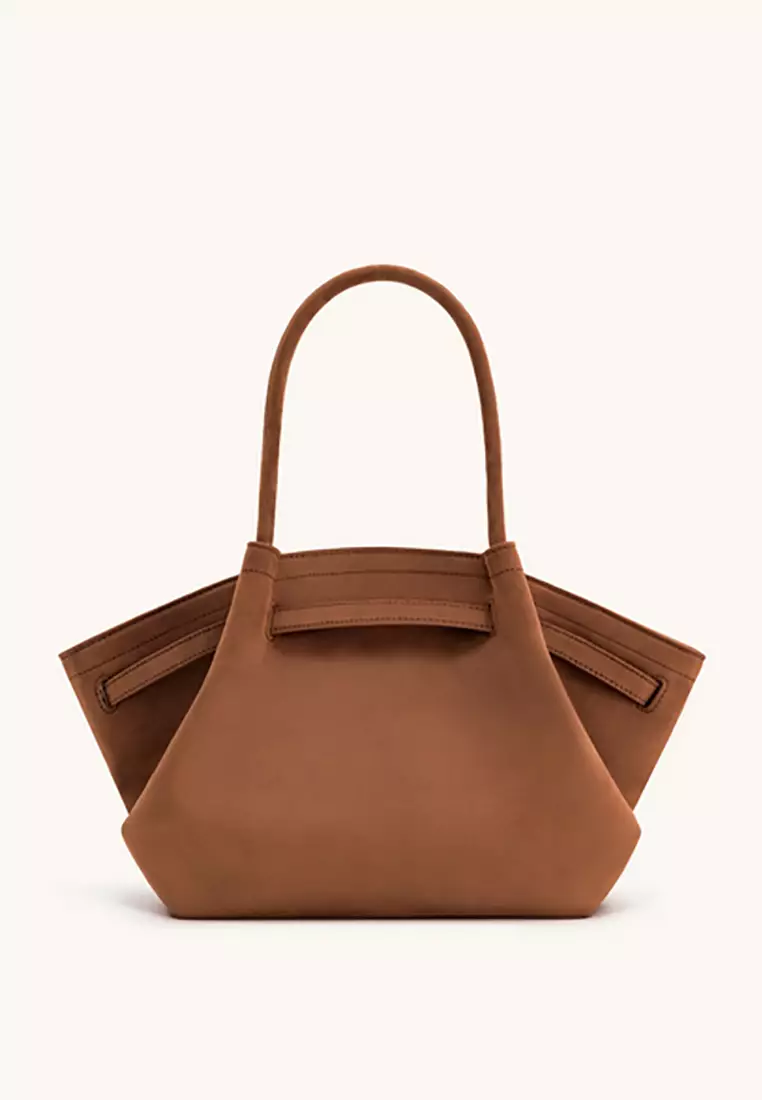 Hana Medium Faux Suede Tote Bag - Brown