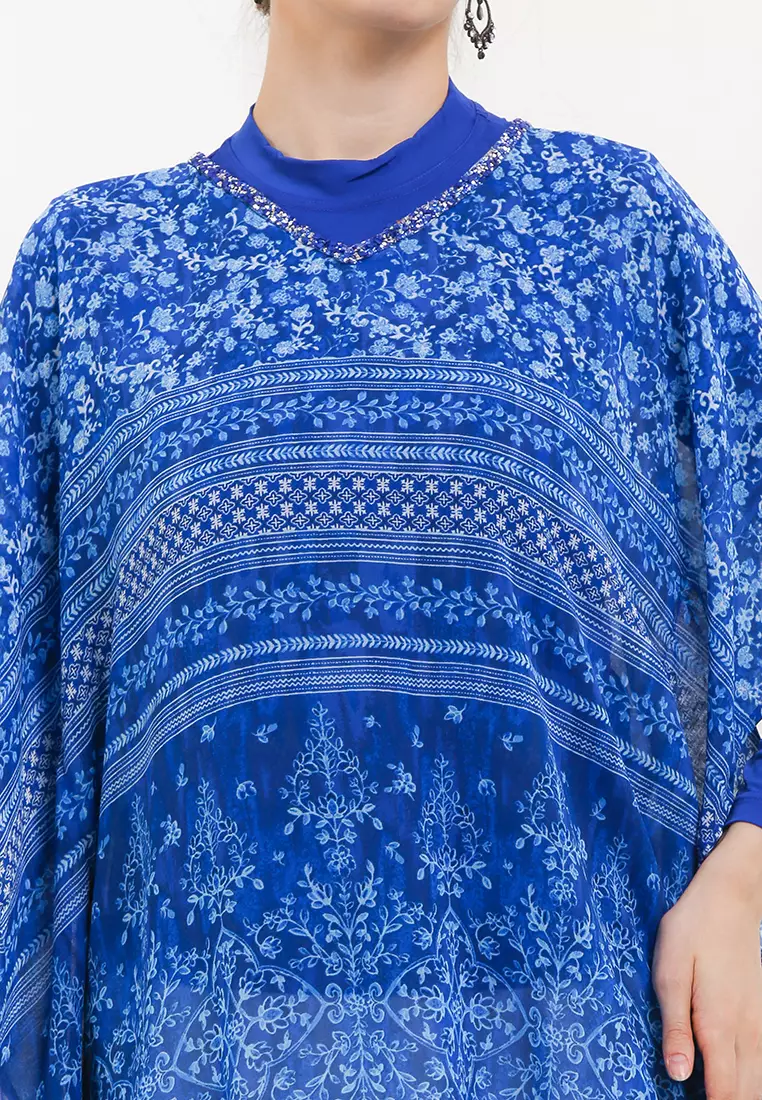 Chanira Festive Reeha Kaftan-Aqua Blue