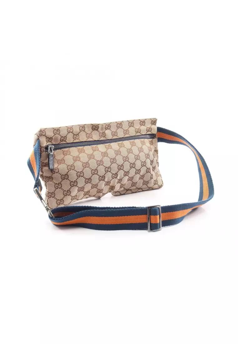 Gucci Pre-Loved Gucci GG canvas body bag waist bag canvas leather