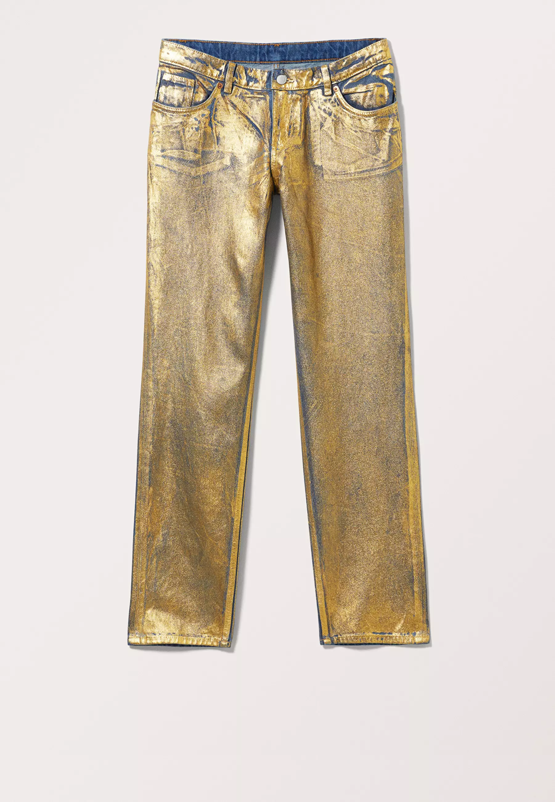 VIP【関税送料無料】希少 GOLDEN  BEIGE DENIM JEANS straight-jean-camel-wide-leg-