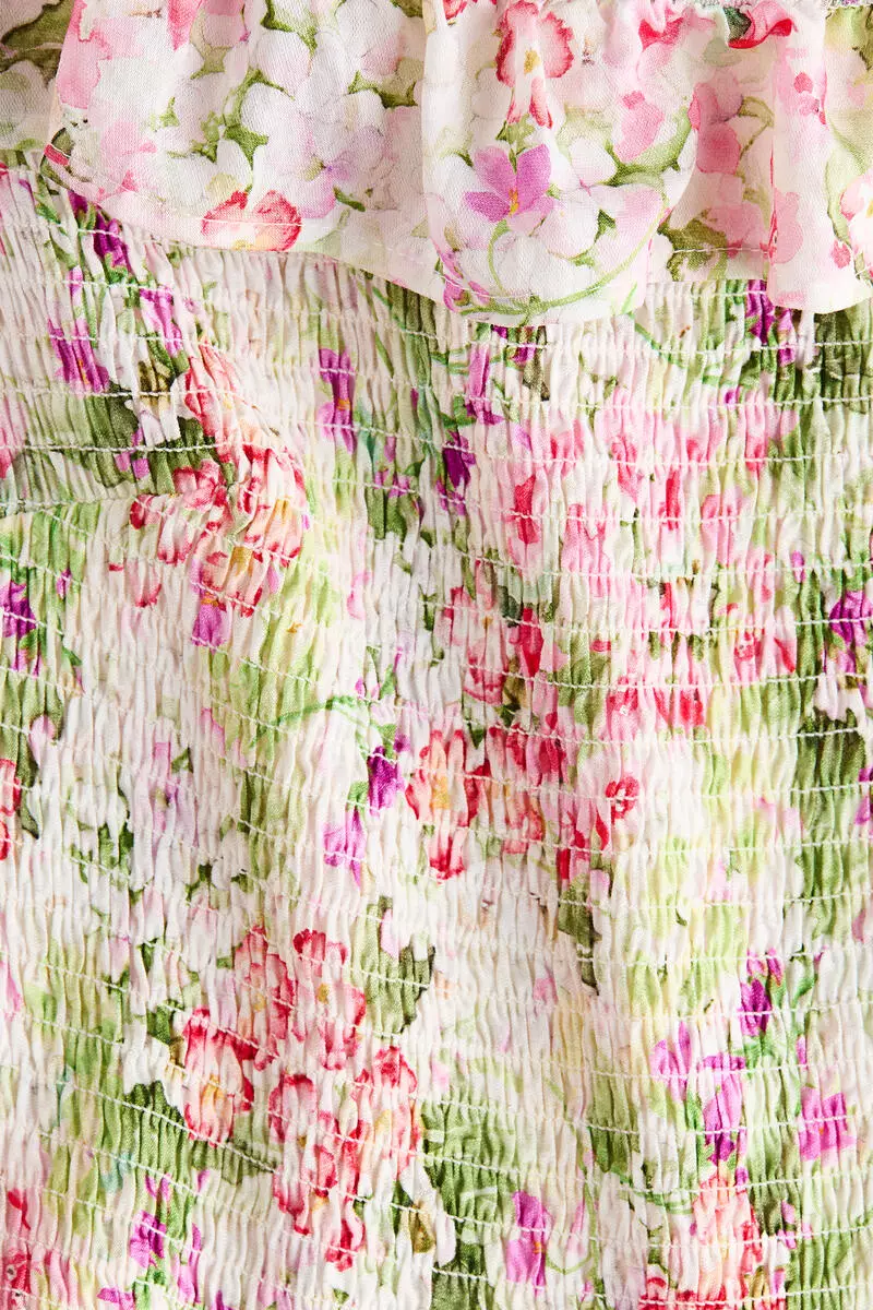 Smocked off-the-shoulder dress