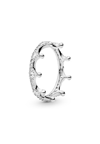 Buy PANDORA Pandora Clear Sparkling Crown Ring Online | ZALORA Malaysia