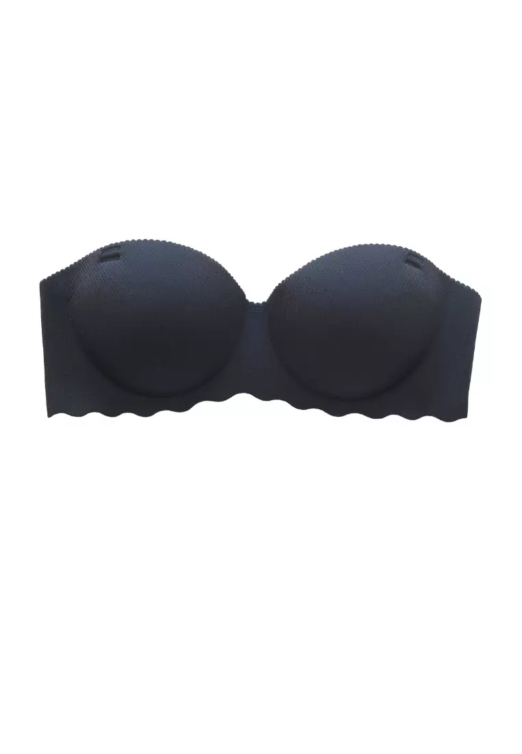 Buy Love Knot [2 PACKS] Seamless Wireless Push Up Bra Lingerie With  Detachable Straps (Black) Online
