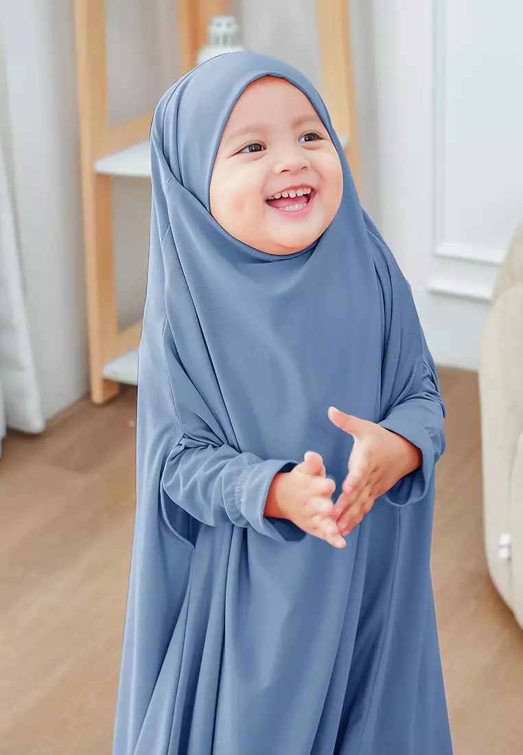 Alyafa Khimar One set Syari | Set Dress Gamis Syari Cadar - Anak - XL