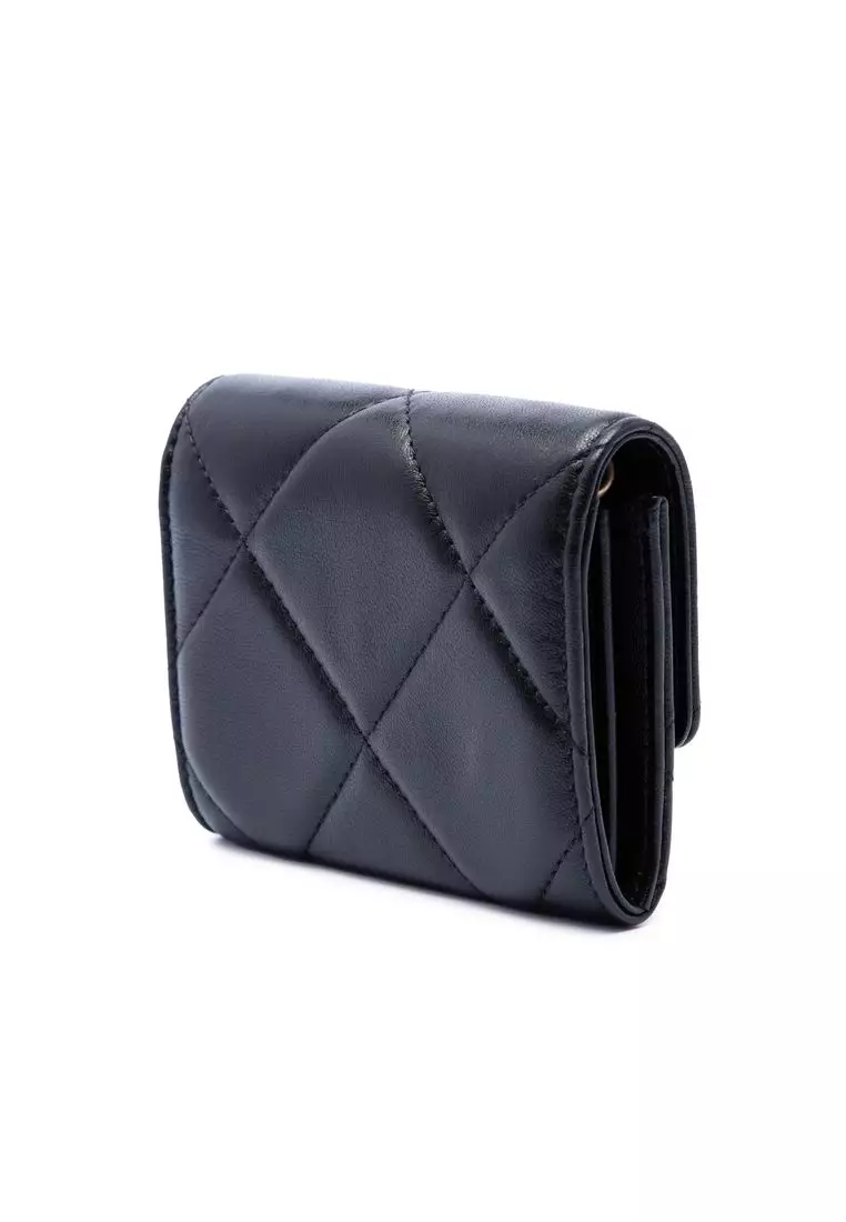 Pre-Loved Chanel Quilted Lambskin 19 Flap Coin Purse With Chain