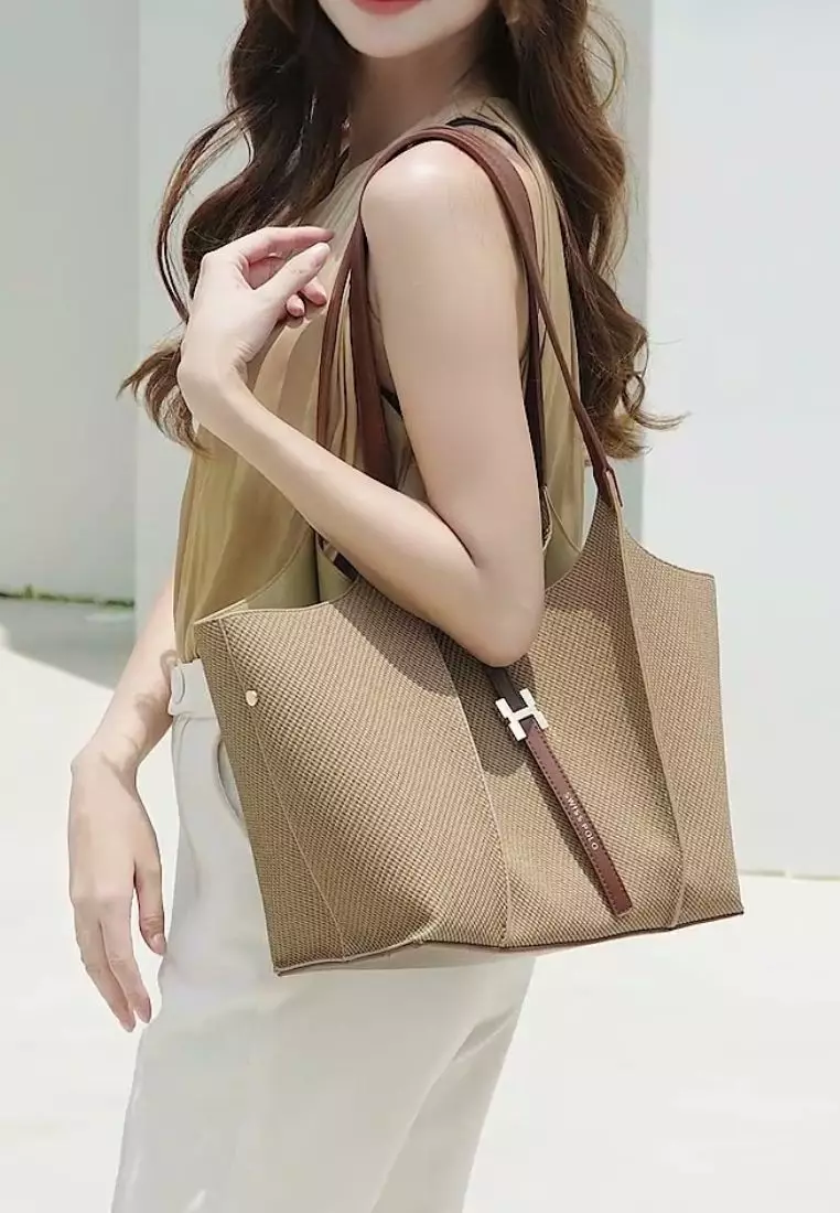 Women's Top Handle Bag / Sling Bag / Crossbody Bag / Shoulder Bag (Tas Tangan Wanita / Tas Selempang Wanita / Tas Bahu Wanita) - Cokelat