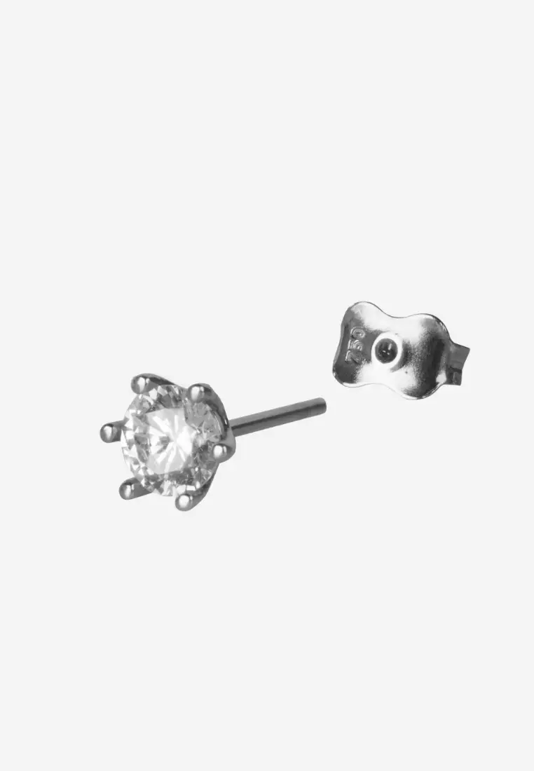 Buy Foundry Single Round Mini Stud 18k White Gold 2026 Online | ZALORA ...