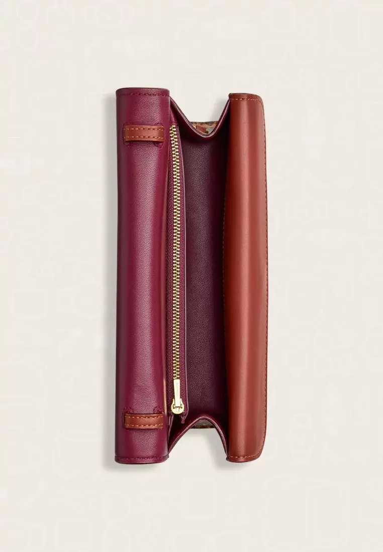 Coach Idol Bag 23 In Signature Canvas With Snakeskin Detail Tan Rust