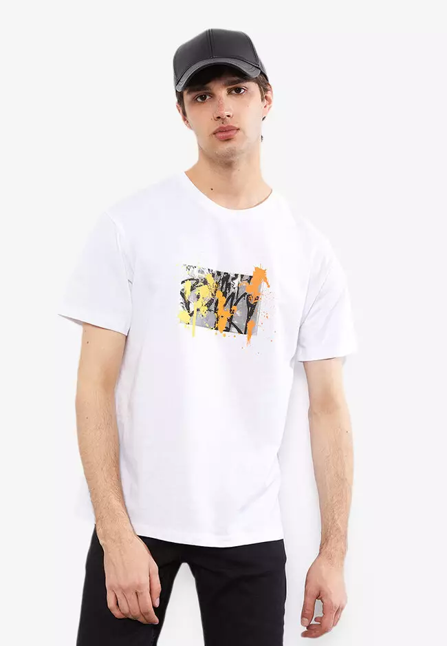 HUGO - Cotton-jersey T-shirt with graffiti-inspired stacked logo