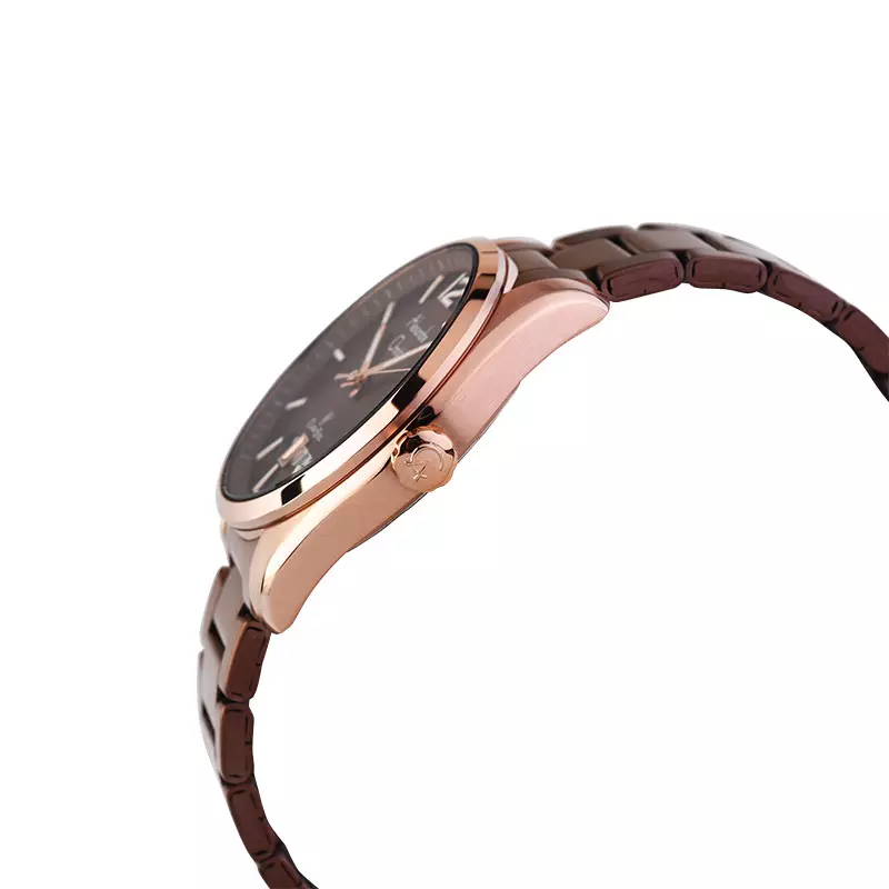 Jam Tangan Pria Alexandre Christie Classic Steel AC 8679 MD BROBO Men Brown Dial Brown Stainless Steel Strap