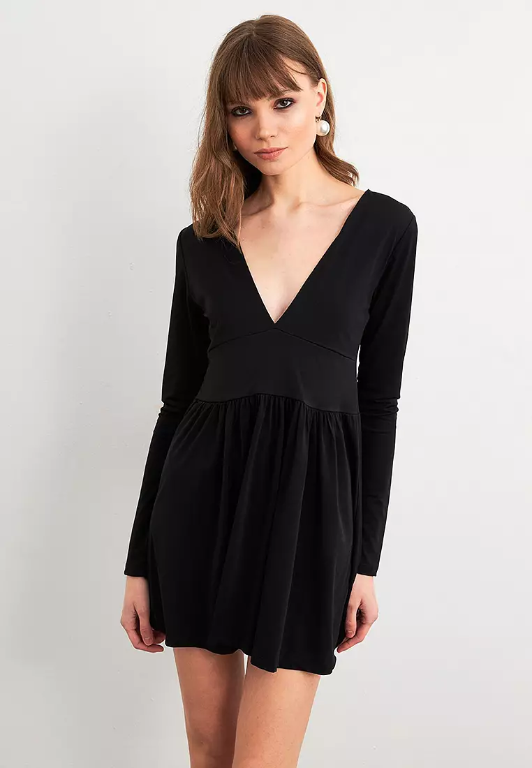 V Neck Mini Dress
