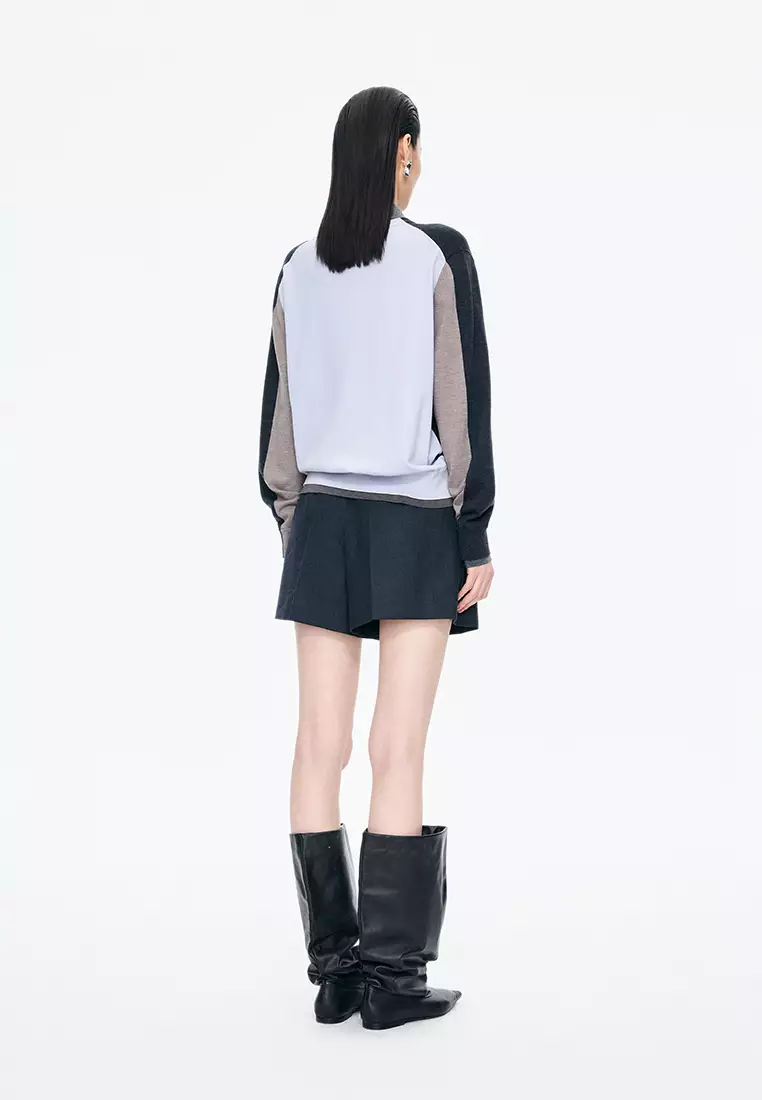 巴素兰羊毛宽松长袖套头针织衫