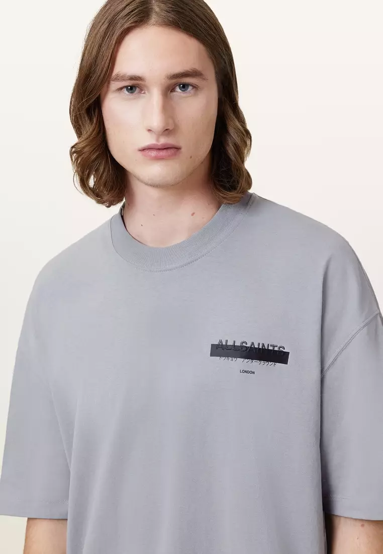 Buy AllSaints Redact Oversized Embroidered Logo T-Shirt 2025